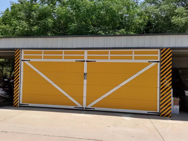 Carriage-house style American garage door with X-brace design
